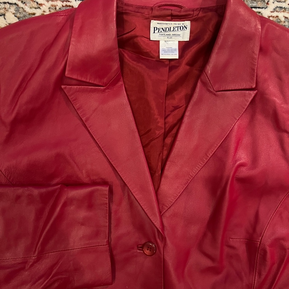 Pendleton Women's Crimson Leather Blazer